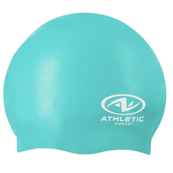 Athletic Works Junior Size Teal Silicone Swim Cap - Picture 3 of 8